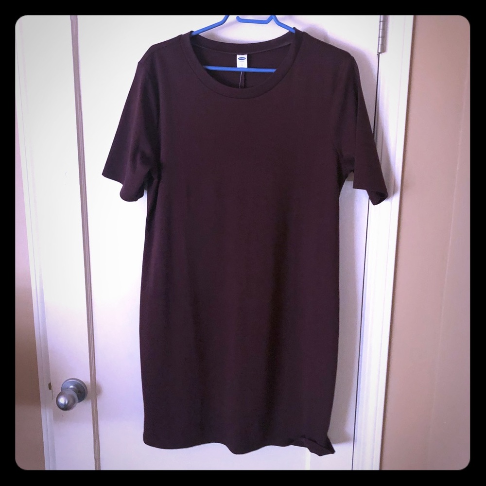 Plum cotton t-shirt dress